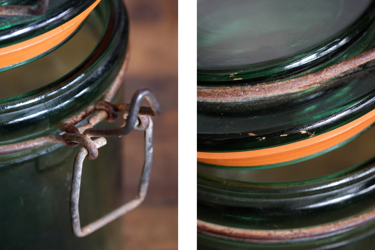 X432-2 フランスBrocante L'IDEALE 保存ビン 保存容器 ガラス容器